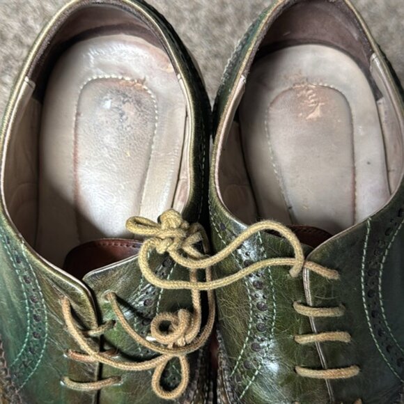 Lethato Wingtip Green Brown Men's Dress Shoe Size 9.5/10 - Picture 8 of 12